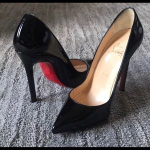 Christian Louboutin Pigalle 37.5 Patent 120 Black